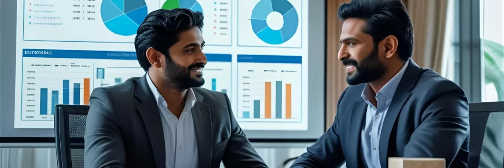 A VCFO offering financial insights to founder in a boardroom | MSNA VCFO Services