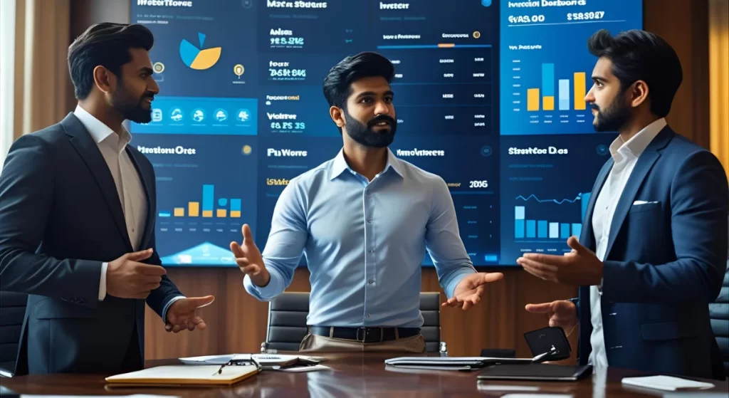 An investor ready startup founder talking with investors | MSNA VCFO services