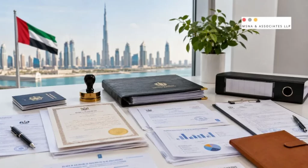 Documents required for company registration in India from UAE including Certificate of Incorporation, board resolution, passport copies, audited financial statements, and apostilled corporate documents - MSNA ASSOCIATES