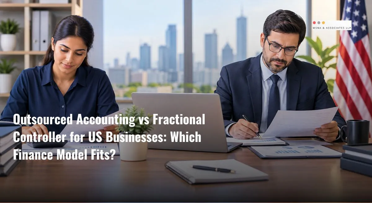 : Outsourced accounting vs fractional controller for US businesses in a modern finance office-MSNA ASSOCIATES
