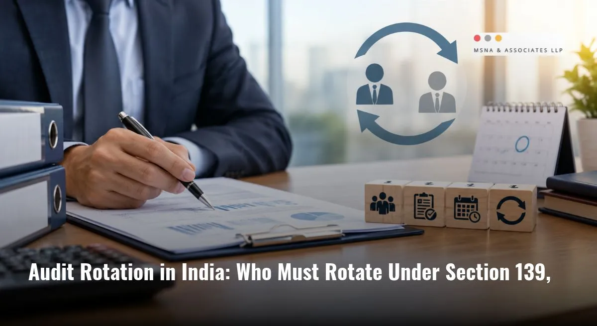 Audit rotation in India under Section 139 of the Companies Act, 2013, showing statutory audit review and auditor tenure planning-MSNA ASSOCIATES