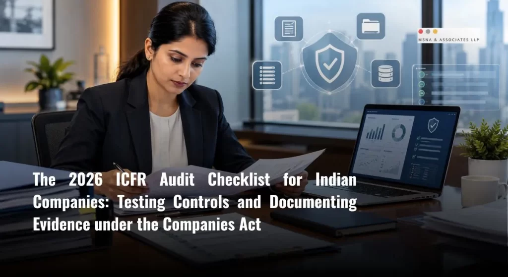 2026 ICFR audit checklist for Indian companies showing financial control testing and audit evidence review-MSNA ASSOCIATES