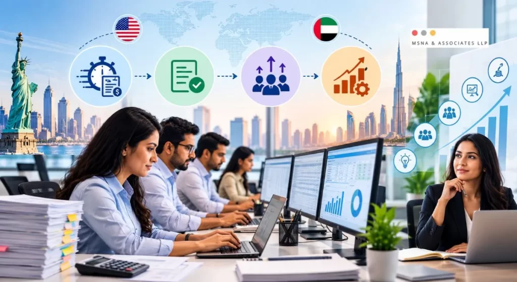 Accounts Backoffice Delivery Service improving operational efficiency through faster invoice processing, reduced errors, scalable accounting resources, and better financial reporting-MSNA ASSOCIATES